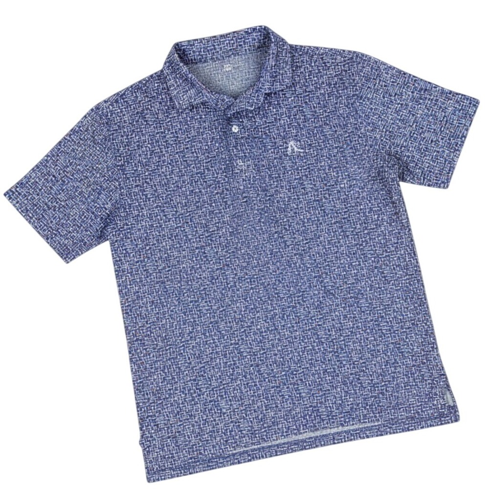 Rhoback Performance Polo Mens Large Navy The Tee Plaid 2.0 Golf Shirt
